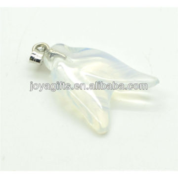 Double leaves shape opal pendant gemstone pendant